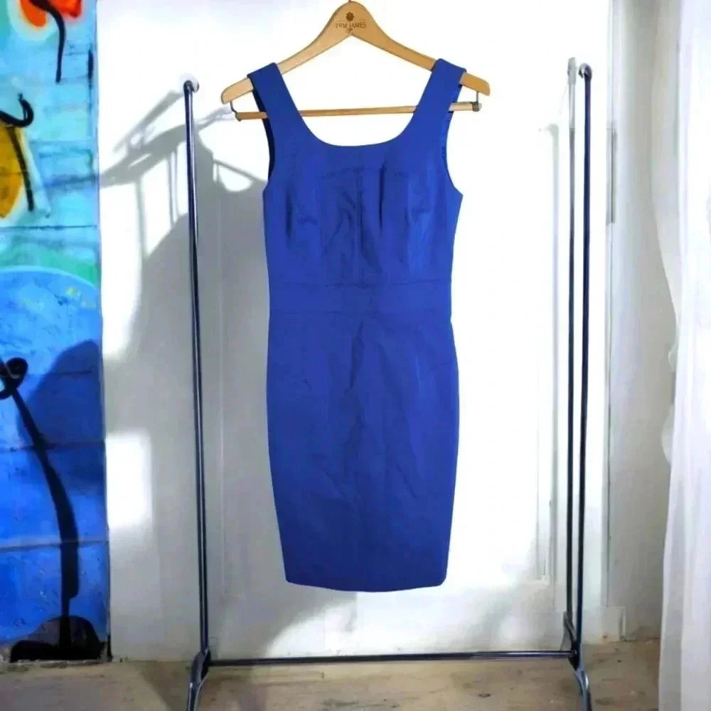 Vintage Square Neck Sheath Dress bright blue sz 2 Guess by Marciano Los Angeles